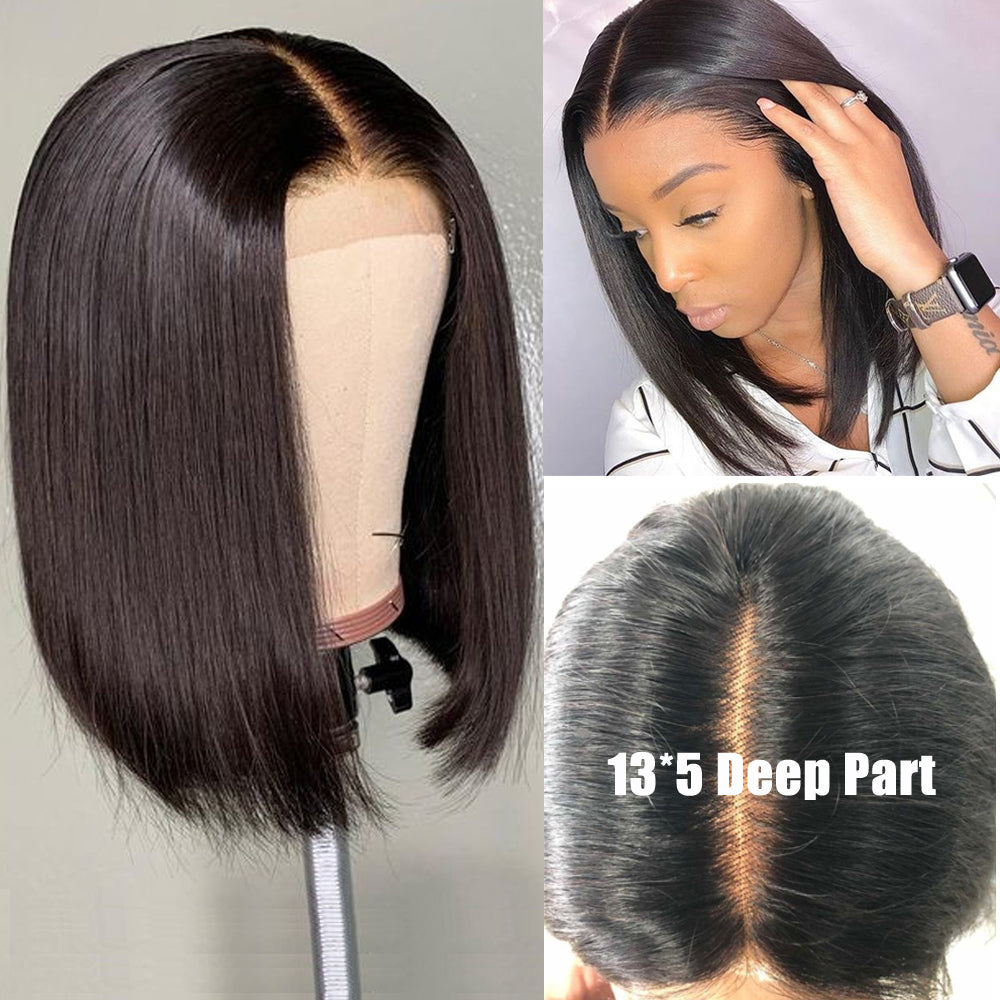 Short Lace Front Human Hair Wigs Bob Wig For Black Women 12inch