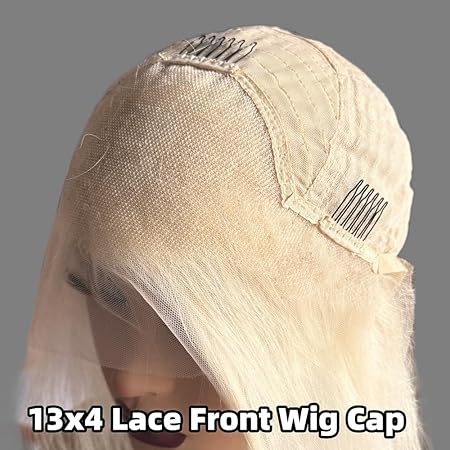 Ombre Ash Blonde Wigs Human Hair, Glueless Pre plucked Bleached Knots perruque humain sans colle glueless wig human hair ready to wear