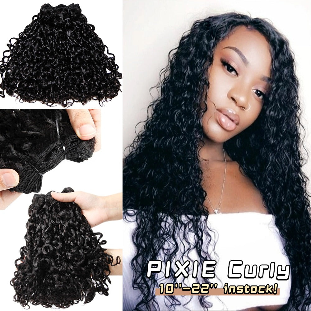 Dialove Hair Double Drawn Vietnamese Pixie Curl Bundles – 100% Virgin Human Hair Extensions 10-22 Inch