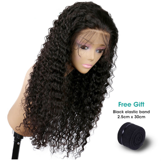Lace Front Human Hair Wigs For Black Women Remy Peruvian Deep Curly Human Hair Lace Wig With Baby Hair Pre Plucked  Dialove Hair