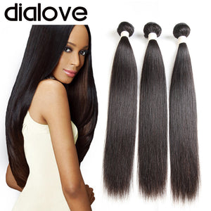 10A Dialove Peruvian Hair Bundles Straight Hair Bundles 3pcs/Lot Non Remy Natural Color 100% Human Hair Weave Extensions