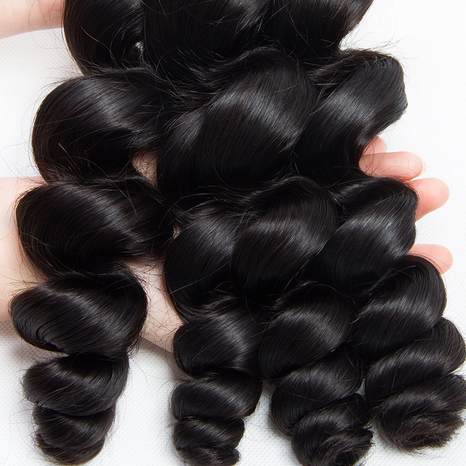 9A Dialove Brazilian Hair Bundles Loose Wave Human Hair Extensions Long Remy Hair Natural Color 1/3/4 Piece Hair Weave