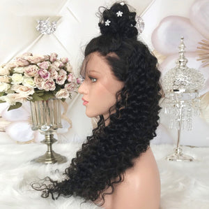Lace Front Human Hair Wigs For Black Women Remy Peruvian Deep Curly Human Hair Lace Wig With Baby Hair Pre Plucked  Dialove Hair
