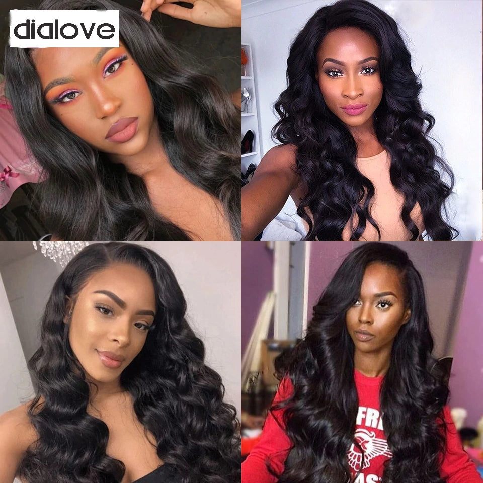 10A Dialove Brazilian Human Hair Loose Wave 1/3/4 Bundles Natural Color 100% Human Hair 8-30 Inches Remy Hair Extensions For Woman