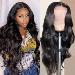 Dialove Hair Pre Plucked Virgin Hair Body Wave HD Lace Closure Wigs Amazing Lace Melted Match All Skin