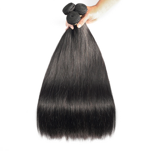 Dialove Peruvian Hair Bundle Straight Human Hair Extensions Long Remy Hair Natural Color 1/3/4 Piece Hair Weave