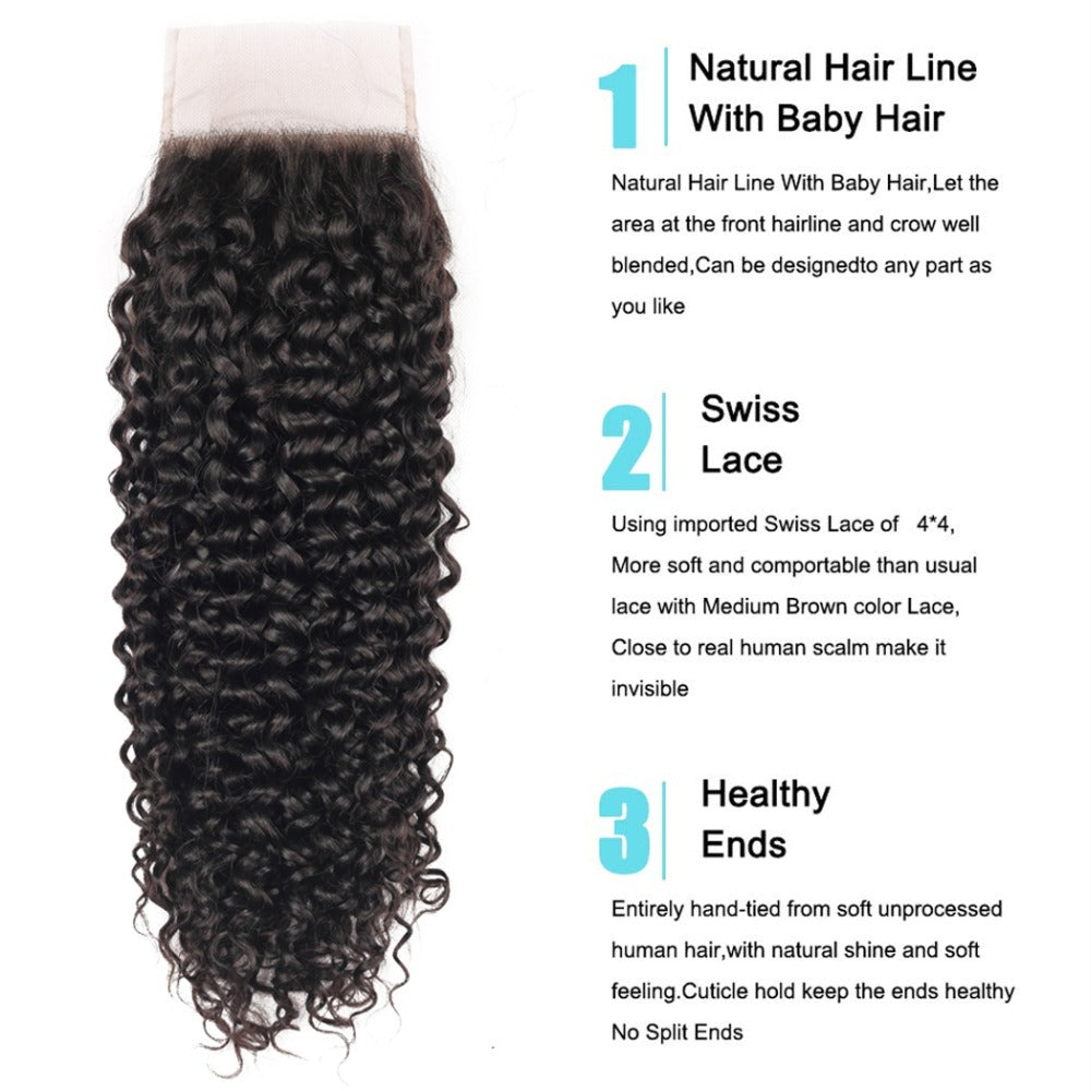 Dialove Hair Water Wave Bundles With Closure Curly Brazilian water wave bundles with closure Brazilian Human Hair Weave Bundles