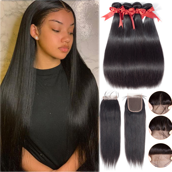 Brazilian hair with closure Clearance
