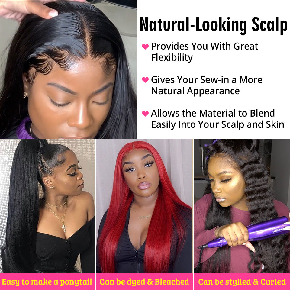 Brazilian Hair Weave Bundles With Frontal Dialove Hair Straight Human Hair Bundles With Lace Frontal Closure