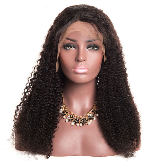 Dialove 10A Brazilian Kinky Curly Wig Full Lace Human Hair Wigs For Women Black Lace Human Wigs With Baby Hair NonRemy Lace Wig
