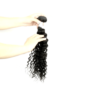 Dialove Peruvian Hair Bundles Deep Wave Human Hair Extensions Long Remy Hair Natural Color 1/3/4 Piece Hair Weave
