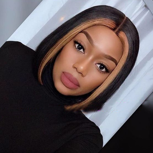 Dialove 13x4 Ombre Honey Blonde Lace Front Human Hair Bob Wigs