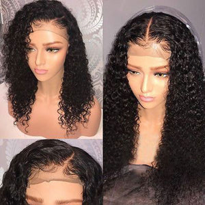 Curly Human Hair Wig Natural Color Bleached Knots Brazilian Remy Hair Lace Front Human Hair Wigs With Baby Hair Full End