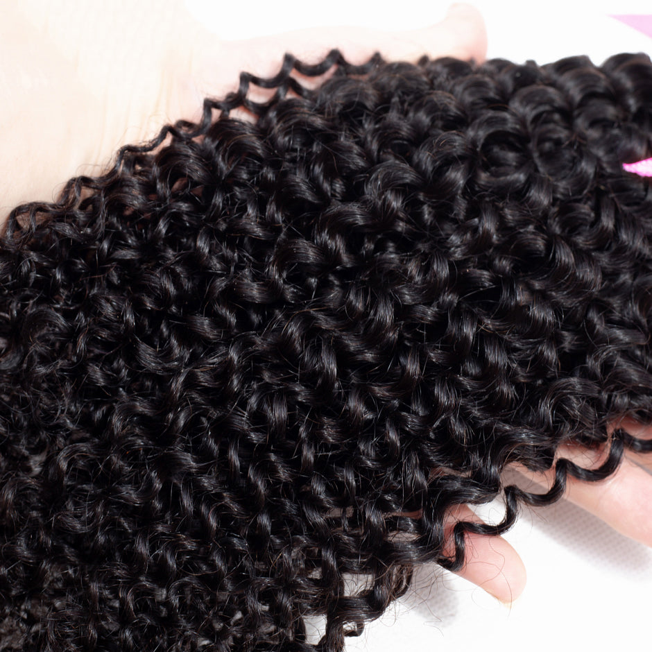 Dialove Brazilian Kinky Curly Hair Remy Human Hair Weave Bundles Natural Color Can Order 3 Bundles Curly Hair Extensions