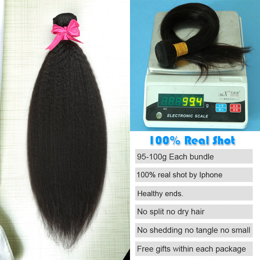 9A Dialove Peruvian Hair Bundles Kinky Straight Hair Bundles 3pcs/Lot Non Remy Natural Color 100% Human Hair Weave Extensions