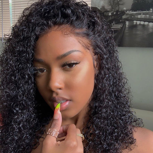 Kinky Curly Bob Human Hair Wigs 150 Density Coarse Yaki Brazilian Short Bob Curly Human Hair Wigs Kinky Curly Lace Wig