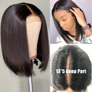 Short Lace Front Human Hair Wigs Bob Wig For Black Women 12inch Dialove Peruvian Human Hair Wigs