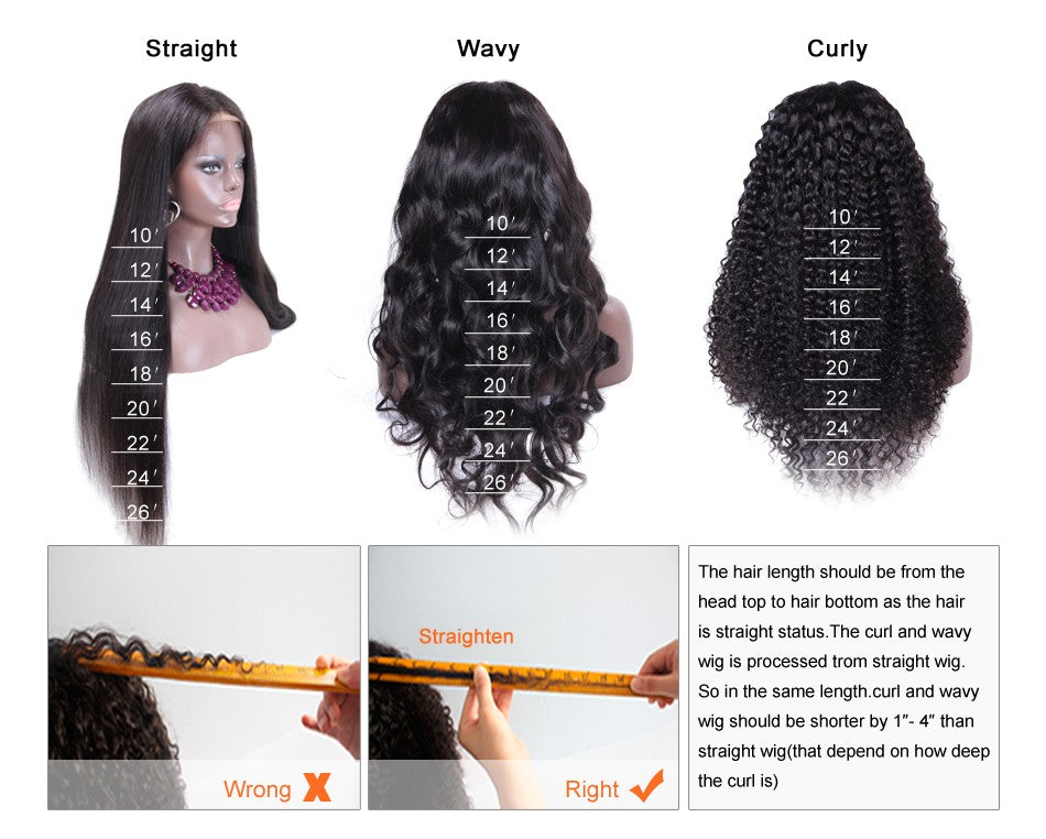 Dialove Straight Short Bob Lace Front Human Hair Wigs With Bangs Natural Color Indian Non-Remy Hair 180 Denisty Bob Wigs For Women