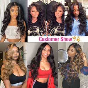 DIALOVE Body Wave Lace Front Wigs Human Hair Pre Plucked 13x4 HD Transparent Lace Frontal with Baby Hair 150 Density Glueless Wigs for Black Women Natural Color 24 inch