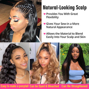 DIALOVE Body Wave Lace Front Wigs Human Hair Pre Plucked 13x4 HD Transparent Lace Frontal with Baby Hair 150 Density Glueless Wigs for Black Women Natural Color 24 inch