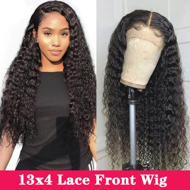 Deep Wave Wigs Lace Front Human Hair Wigs for Black Women 4*4 Curly